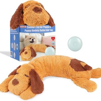 WEOK Heartbeat Puppy Toy - Comfort Cuddle Pillow Anxiety Relief Calming Aid Heartbeat Toy for Dogs, Puppy Heartbeat Toy, Sleep Aid