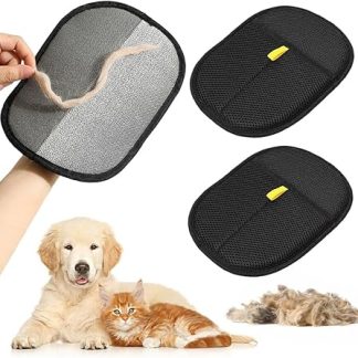 ningzhi 2 Stück Tierhaarentferner Handschuh, Wiederverwendbarer Katzenhaarentferner für Hunde & Katzen,Fell Magnet Handschuh, Katzenhaarentferner Handschuh für Tierhaar, für Sofa, Bett, Teppich