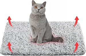 Luvore Self-Heating Blanket for Cats and Dogs, Pets Heat Mat, Heat Blanket Without Electricity, Fluffy and Soft Cat Bed, Washable, 48 x 70 cm