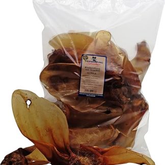 Tiernahrung Schwenner - Beef Ears with Shell Pack of 20 - Dog Treats for Strong and Clean Teeth - Dried
