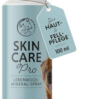 Annimally Animal Skin Care Spray Dry Skin for Dogs, Horses & Small Animals for Dry Skin I Spray with Liver Moss, Aloe Vera, Dead Sea Salt, Tea Tree Oil & Manuka Oil - 100% Natural