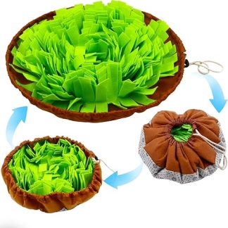 Yomisee Sniffing Rug Dog Toy Intelligence Toy Smell Training Washable Feeding Mat Training Mat Sniffing Blanket for Pets Dogs (Green)