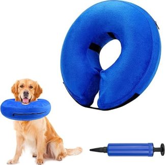 Lixiluxia Dog Collar, Inflatable Anti Licking Recovery Collars for Wound Healing and Preventing Biting or Scratching (Blue L)