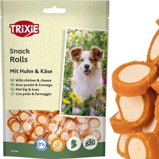Trixie 31589 Dog Treat Rolls with Chicken & Cheese Dog Snack - Hearty Treat with Chicken Meat, No Added Sugar and Gluten 100 g
