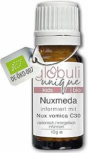 Nux Vomica Organic globuli unique Scatter Balls Natural and Gentle Support for Abdominal Pain, Nausea and Digestive Discomfort 10 g Approx. 1100 Pieces DE-ÖKO-007