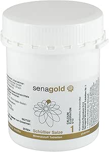 Senagold Schüssler Salts No. 1 - Calcium Fluoratum D12 - The Salt of Connective Tissue, Skin and Joints - Gluten Free - Made according to Homeopathic Pharmacopoeia in Germany - 1000 Tablets