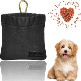 Sheryl&Rain Treat Bag for Dogs, Hands-Free Dog Treat Bag with Closure, Small Food Bag for Dog Training with Carabiner, Puppy Treat Bag for Dogs for Dog Training