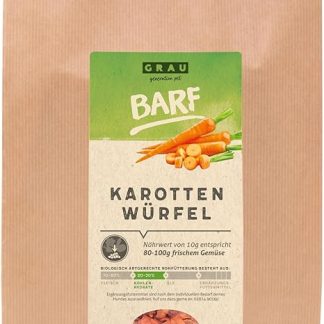 GRAU The Original - Dry Vegetables for BARF for Dogs - Carrot Cube, Pack of 1 (1 x 1.2 kg), Supplementary Food for Dogs