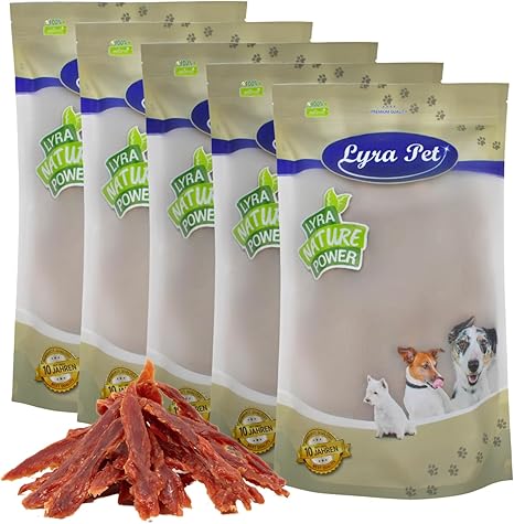 Lyra Pet 5 kg Duck Breast, Chew Snack from the Duck, Treat for All Dogs, Protein-Rich Chewing Enjoyment, Ideal Reward and Training Snack, Dog Food in Resealable Bag