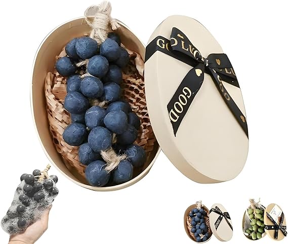 Soaprella Graperie Artisan Soaps, Grape Soap, Handmade Grape Soap Bouquet for Home Decoration, Natural Handmade Soaps for Face/Body Wash (Purple, 40 Pieces)
