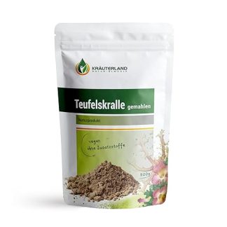 Kräuterland Devil's Claw Ground, 500 g Powder, 100% Pure, Original African Premium Quality, More Joy of Movement, for Humans, Dogs, Horses and Cats