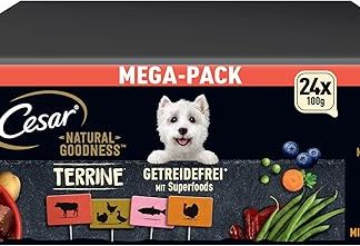 CESAR® NATURAL GOODNESS™ Schale Multipack Mega-Pack Terrine Getreidefrei mit Superfoods 4 Varietäten 24 x 100g