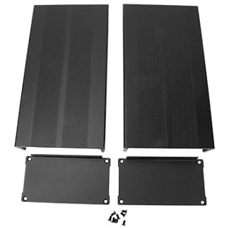 Housing Electronic DIY Board Project Aluminium Box Cooling Case Electronic Project Housing 55 x 106 x 200 mm (Sand Black/Sand Silver) (Sand Black)