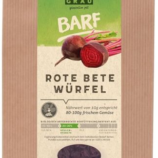GRAU The Original Dried Vegetables for BARF for Dogs - Beetroot Cubes, 1 Pack (1 x 500 g), Supplementary Feed for Dogs