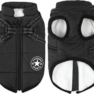 Aiboria Dog Coat for Dog Jackets Windproof Fleece Winter Coat Small Dog Vest Winter Warm Dog Jacket Padded Pet Black M
