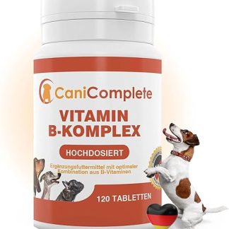 CaniComplete Vitamin B Complex for Dogs and Cats: B1, B2, B3, B5, B6, B9, B12, K3, Calcium, Folic Acid, Supports Important Nerve Functions, 120 Pieces (4 Month Pack)