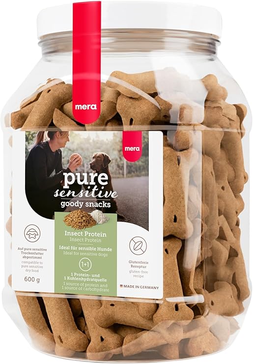 MERA Pure Sensitive Goody Snack Insect (600 g), Healthy Treats for Sensitive Dogs, Dog Treats Made of Insect Protein and Rice, Dog Snack Gluten-Free for Training and Reward