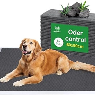 Flying Paws Dog Training Pads XL, 60 x 90 cm, Activated Carbon Dog PIPI Mats, Disposable Puppy Pads, Super Absorbent and Leak-Proof, Training Pads for Dogs, XL - Pack of 20