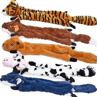 SHARLOVY Dog Squeaky Toy, Pack of 5, Pet Toy, Crinkle Dog Toy, No Stuffing Animals, Dog Plush Toy, Dog Chew Toy for Large Dogs and Medium Dogs, Pack of 5 for Large Dogs