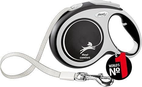 Flexi Comfort Retractable Lead 8 m Black