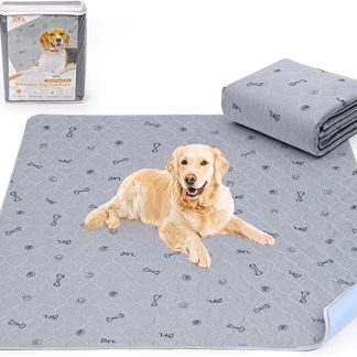 Pack of 2 Highly Absorbent Puppy Pads, 80 x 92 cm, Waterproof and Washable Puppy Training Pads, Non-Slip Dog Blanket for Sofa and Floor