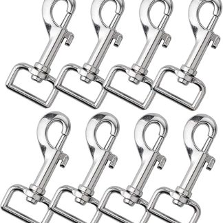 Pack of 8 Swivel Carabiners, Snap Carabiners, Bolt Carabiners, Dog Lead, Carabiner Hook with Swivel Stainless Steel, Hook with Swivel for Dog Collar, for Dog Collar, Bucket, Hammock, Horse Tack