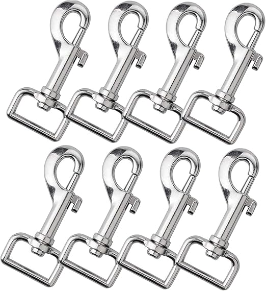 Pack of 8 Swivel Carabiners, Snap Carabiners, Bolt Carabiners, Dog Lead, Carabiner Hook with Swivel Stainless Steel, Hook with Swivel for Dog Collar, for Dog Collar, Bucket, Hammock, Horse Tack