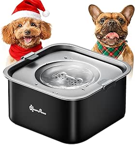 DownyPaws Water Bowl Dog without Drooling, 3L Water Bowl Dog Anti-Swallowing Water, Made of 304 Stainless Steel, Suitable for Indoor, Outdoor, Prevents Dripping, Keeps the Floor Dry and Hygienic