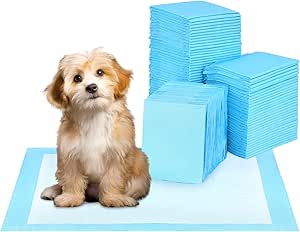 QWORK® Pack of 100 Puppy Pads, 45 x 33 cm Pet Training Pads, Highly Absorbent PIPI Mats, for Puppies, Small Pets