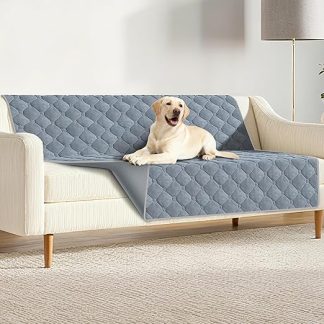 Lekereise Waterproof Dog Blanket 137 x 208 cm - 100% Absorbent & Leak-Proof, Soft Non-Slip Dog Blanket as Protection for Sofa, Bed & Car - Washable Dog Mat for Dogs & Cats (Grey)