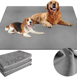 Barpor Washable Dog Pee Pads: 91 x 122 cm Grey - 2 Packs Thick Reusable Puppy Pads - Highly Absorbent, Leak-Proof, Chewproof, Non-Slip