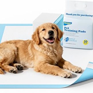 Barpor PIPI Mats for Dogs - Puppy Pads 60 x 60 cm Training Pads for Dogs Pack of 20 Incontinence Pad Disposable Changing Mat 5-Layer Design with Quick Drying Surface