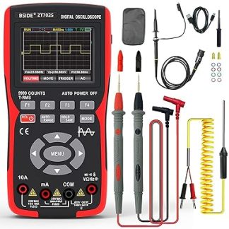 BSIDE Handheld 2-in-1 Oscilloscope Multimeter 10 MHz, 1 Channel 9999 Counts Digital Multimeter Rechargeable with Colour Screen for Automotive Electrical Work