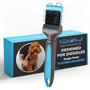 The Doodle Brush - Dog Brush for Goldendoodles & Labradoodle Single Head, Dog Booth Long Hair Poodle Brush - Detangling Dog Brush - Detangling Brush for Dogs Dog Hair Brush