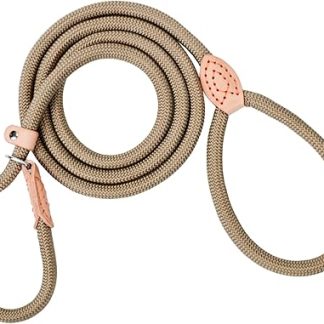 Slip Lead with Pull Stop, 180 cm Dog Lead with Collar, Weather-Resistant Lead, Dog Adjustable Training Lead for Small to Large Dogs