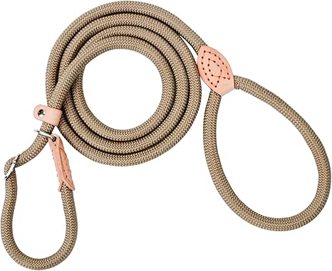Slip Lead with Pull Stop, 180 cm Dog Lead with Collar, Weather-Resistant Lead, Dog Adjustable Training Lead for Small to Large Dogs