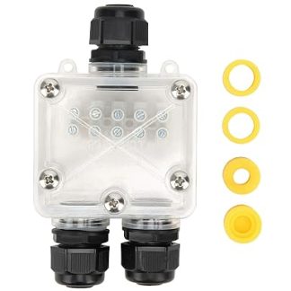 Eujgoov Waterproof Junction Box 3-Way Terminal Box Outdoor Junction Project Box Cable Connector