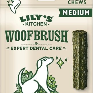 Lily's Kitchen Woofbrush Natural Treats for Adult Dogs Dental Care Chew Snack - Medium Dog (1 Pack of 7 Chews - 28 g)
