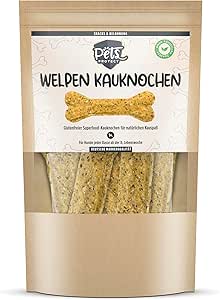 Pets Protect Puppy Chew Bones Pack of 5 | Especially for Dog Puppies from the 8th Week | Gluten Free, No Artificial Additives & Vegan | Dog Bones Rich in Vitamins & Fibre | Well Digestible