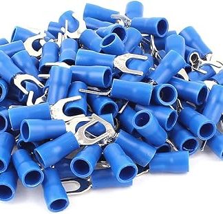 Aexit Blue Electrical Crimp Wire Connector Insulated Fork Terminals 2.5-4 mm2 (5164854b84328f28f61e91f6697648ff) Pack of 105