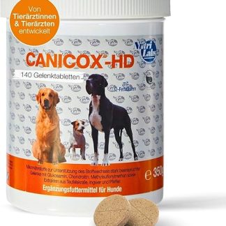 NutriLabs Canicox-HD Joint Tablets for Dogs Pack of 140 - with MSM, Chondroitin, Hyaluronic Acid, Glucosamine & Devil's Claw - Health Products for Dogs - Dietary Supplement Dog