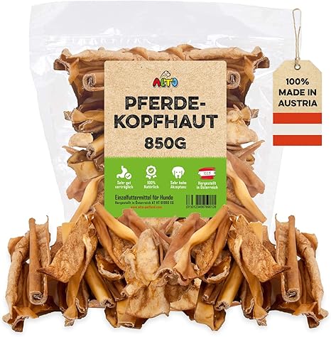 ALTO - Premium Horse Scalp for Dogs - Hypoallergenic Dog Chews - Dog Treats for Allergy in Dogs - Quality from Austria - 850g