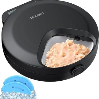 Automatic Cat Feeder Wet Food Cat Food Automatic Feeder Cat Feeder with Programmable Timer and Cooling - Dry Food Dispenser for Dogs Wireless Battery Operated - 4 Meals for Pets