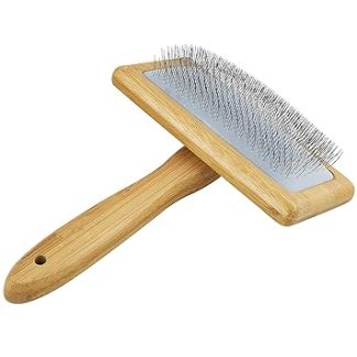 Premium Dog Brush and Cat Brush Grooming Dog Brush Wood Dog Brush for Knots & Undercoat - Short & Long Hair, Fur Brush for Pets, Slicker Slicker Brush with Stainless Steel Pins