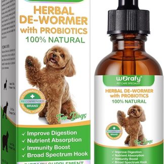 Bibonse Worm Treatment Dog Drops, Natural Worm Treatment for Dogs with Probitika, Promotes Intestinal Health, Immunity Boost, Anti-para-sites, Suitable for All Dogs, 60 ml