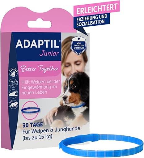 ADAPTIL Junior Collar | Puppy Collar | Anti-Stress for More Relaxation Puppy Accustomization | 30 Days Use | Veterinarians Recommended, Clinically Tested