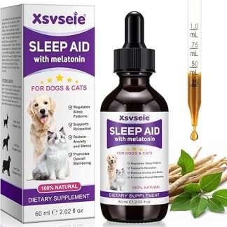 Melatonin for Dogs, Anxiety Relief in Dogs, Liquid Melatonin Supports the Relaxation of Dogs and Cats, Helps with Noise, Fireworks, Separation Anxiety and Travel