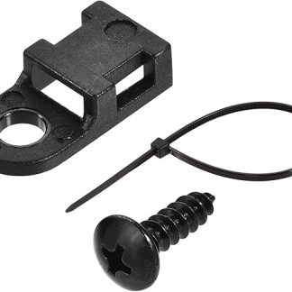 sourcing map 50 Pcs Black Nylon Cable Fixing Clip with Screws and Straps 19mm x 9mm x 4.6mm