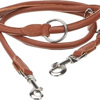 Kerbl Roma Round-Leather Guide Leash, 200 cm, Cognac