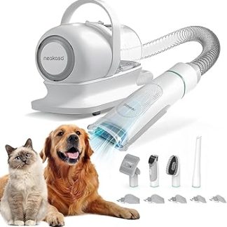 Neabot Neakasa P1 Pro Dog Clipper with Pet Hair Vacuum Cleaner 13000 Pa Pet Care Set, Quiet Clipper Dog Cat Pet Hair Trimmer Pet Hair Remover, 5 Proven Care Tools